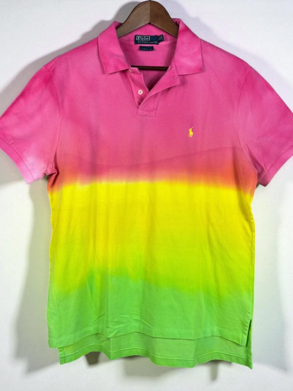 Polo Ralph Lauren XL Custom Fit Ombre Colorblock Polo Shirt